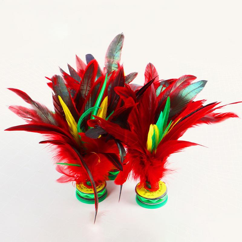 Chinese Jianzi Wear Resistant Chicken Feather Shuttlecock Portable Foot Kick Handwheel Feather Shuttlecock Outdoor Toy Game