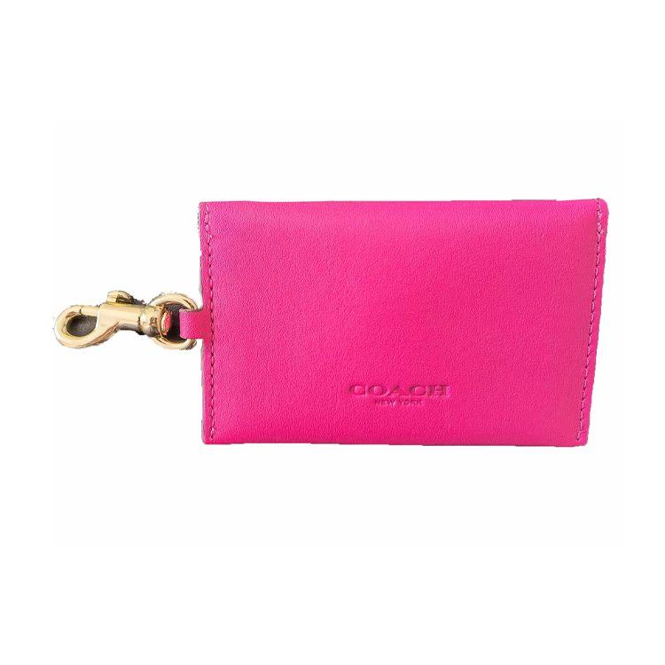 Coach Брелок для сумки 10 Держателей для карт Кожаный кошелек Подвеска Женские аксессуары Малиновый C6295G-GDAJN