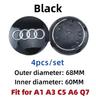 4pcs 60/61/68/69/77MM Car Wheel Center Hup Cap Cover for qaz22 A6 A7 A8 A3 A4 A5 A6 S3 S4 Q3 Q5 Q7 RS3 RS4 RS5 RS6 TT Accessories