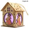 1Pc Christmas LED Light Wood House Cute Tree Hanging Ornaments Holiday Decor