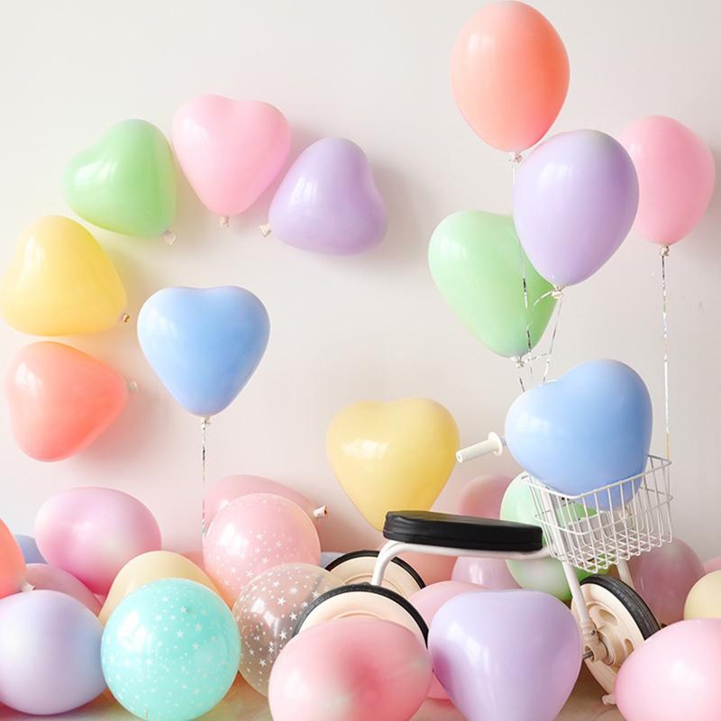 Heart Balloon Party Decorating Surprise Prepare Mixed Macaron Color Heart Shaped Latex Balloons Birthday Wedding Anniversary ZYF