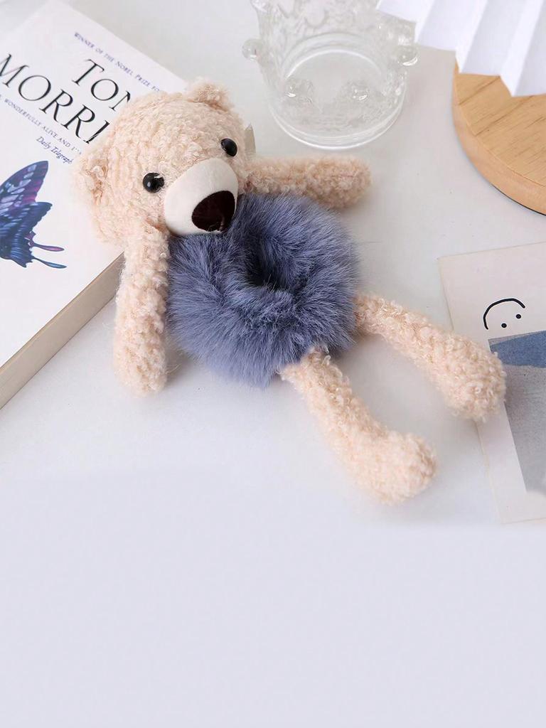 1 шт. Голова медведя для обнимания, Веревка, Милый медведь женского пола, Завязывать волосы медведю, Эластичная веревка, Плюшевый обруч для волос