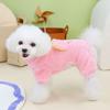 Bear Pattern Dog Warm Jumpsuit Cartoon Puppy Four Legs Clothes  For Autumn and Winter