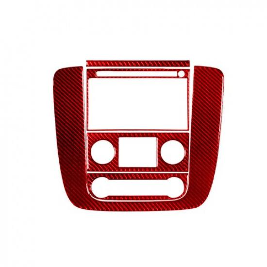 Red Carbon Fiber Central Console Cover Trim For Tahoe/Silverado/Sierra Type C