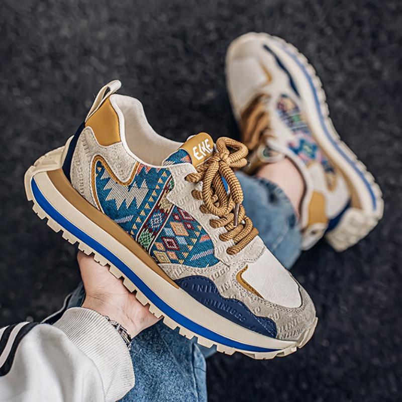 Трендовые мужские кроссовки Удобные повседневные туфли на толстой подошве для мужчин Нескользящие кроссовки Новая спортивная обувь для улицы Tenis Masculino