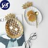 Gold Plated Pineapple Ceramic Storage Plate Snack Plates Dessert Jewelry Dish Make Up Tray