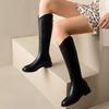 Winter Thick Sole Knitted Long Boots for Women Fashion Elastic Socks Shoes Boots Over Knee Round Toe Low Heels Botas