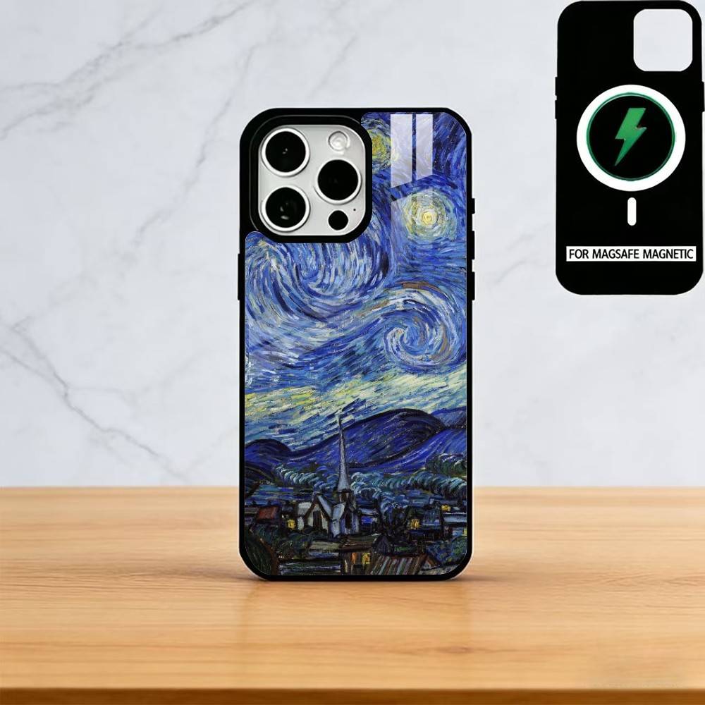 Чехол для телефона Van Gogh Starry Sunflowers Для iPhone17,16,15,14,13,12,11 Plus,Pro Магнитный Для Magsafe Беспроводной Зарядки