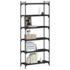 Bookshelf 6 Shelves Black 80 X 30 X 188 Cm Engineered Wood