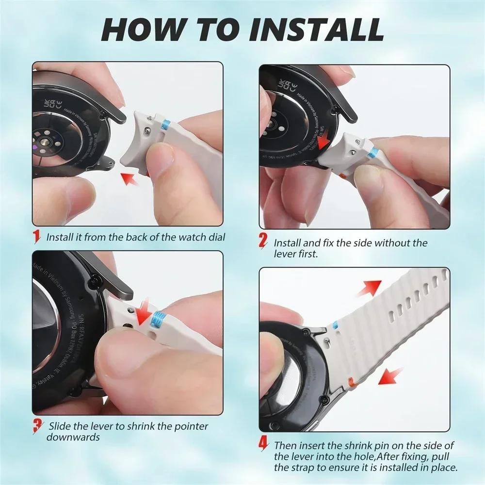 Samsung Galaxy Watch 7, 6, 5, 4 Серия Спортивный ремешок Нейлоновый Смарт-часы Запасной ремешок для мужчин и женщин S/M M/L