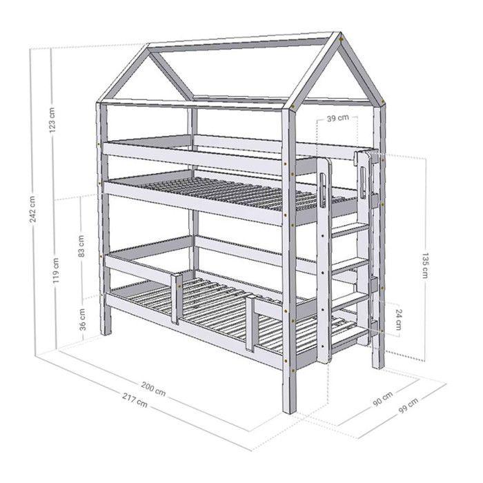 Lit superposé ULURU avec tiroir - verni