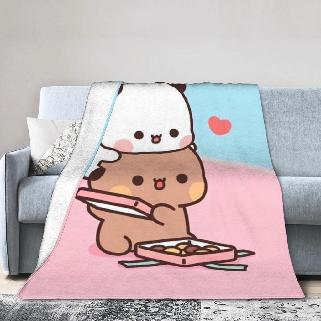 Bubu & Dudu Heart Love Plush Blankets Kids Adult Flannel Throw Blanket For Outdoor Super Soft Customized Quality Bedspread Gift