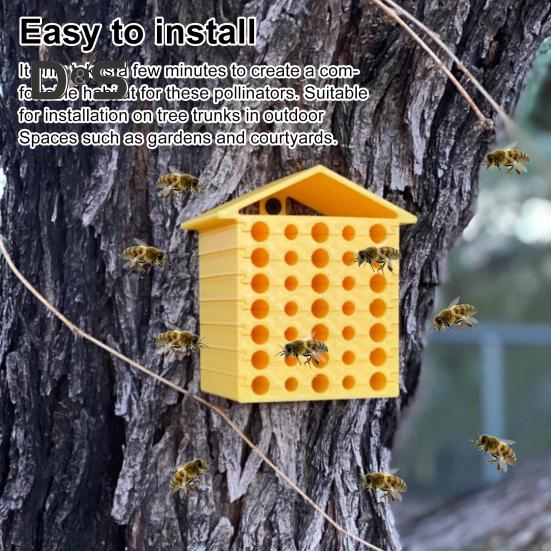 Настенный улей для пчел, напечатанный на 3D-принтере, дизайн сот, дом для пчел, съемный подвесной отель для насекомых, божьих коровок, опылителей, сада, двора, дерева