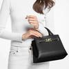 Michael Kors Mk Reed Classic Solid Color Portable Commuter Leather And Synthetic Leather Handbag Women handbag Black 35S3G6RS1T-001