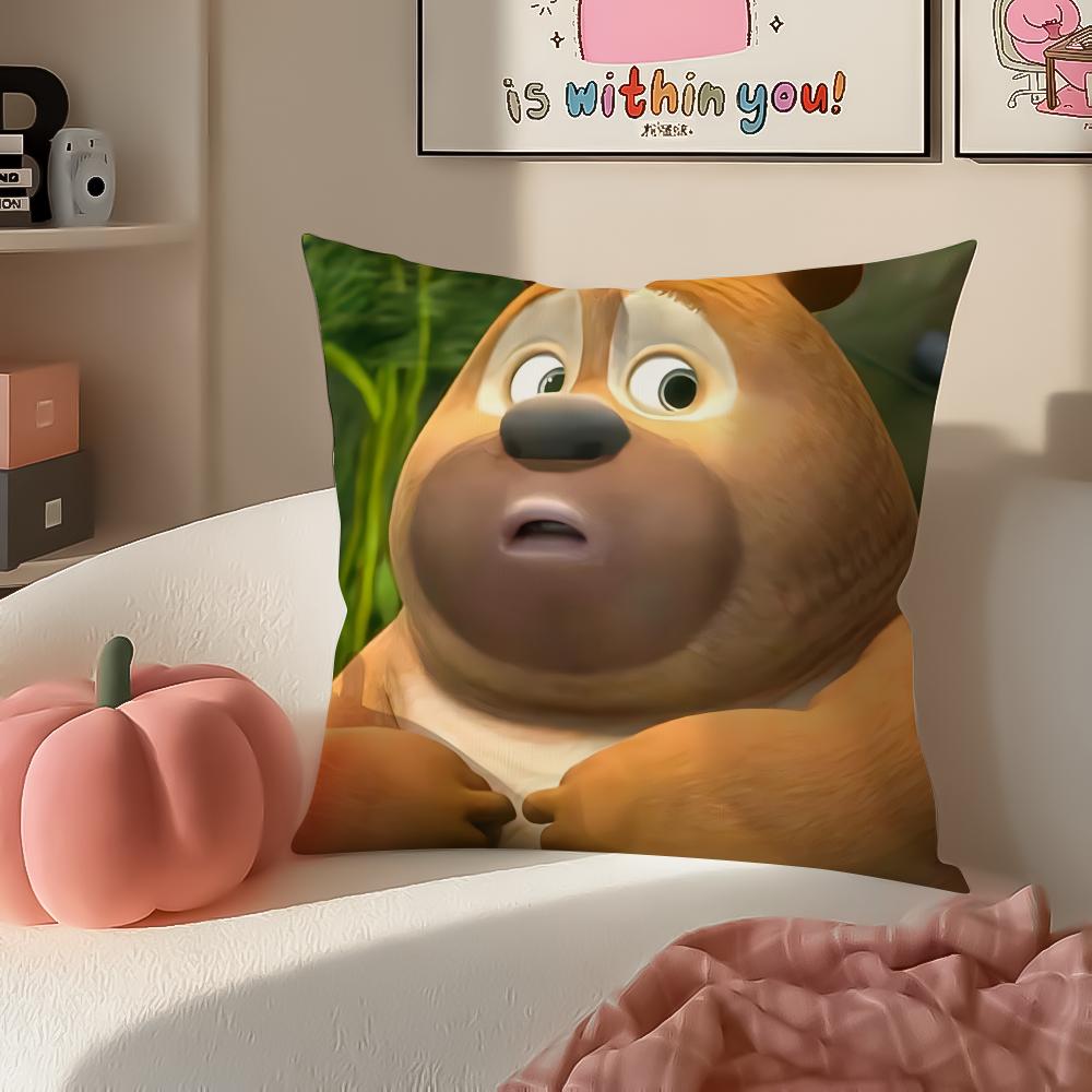 Мультяшная наволочка для подушки BBoonie BBears, короткий плюш, скрытая молния, для дивана в гостиной