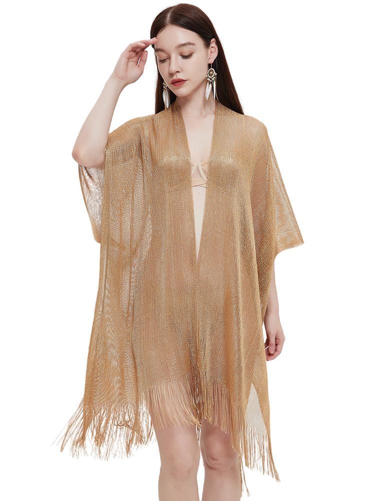 Новый летний элегантный вязаный женский шарф, блестящий, яркий, шелковый, накидка-пончо для бикини, capa para mujer, шарф, саронг, пляжная накидка, шаль
