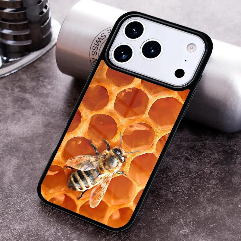 Чехол для телефона 'Пчела Соты Мед' для iPhone 17 16 15 14 13 12 11 Pro Max Plus 17Air Мягкий Силиконовый Чехол