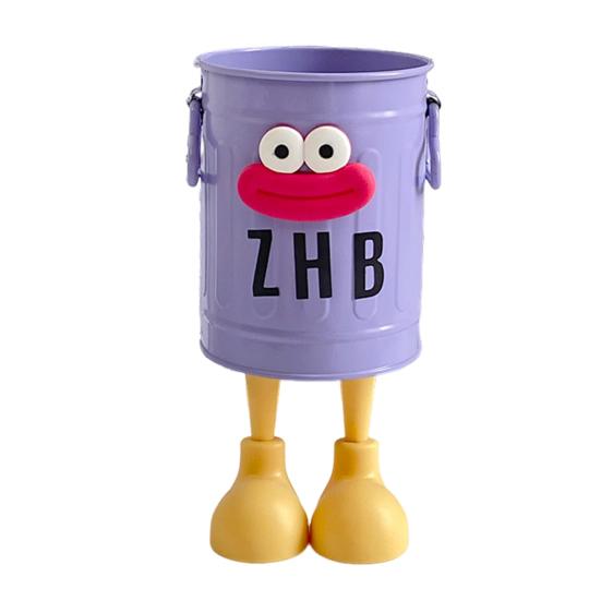 Cartoon Pen Holder Metal Storage Organizer for Pens Pencils Erasers Crayons Markers Large Capacity Desktop Pen Stand for Office School