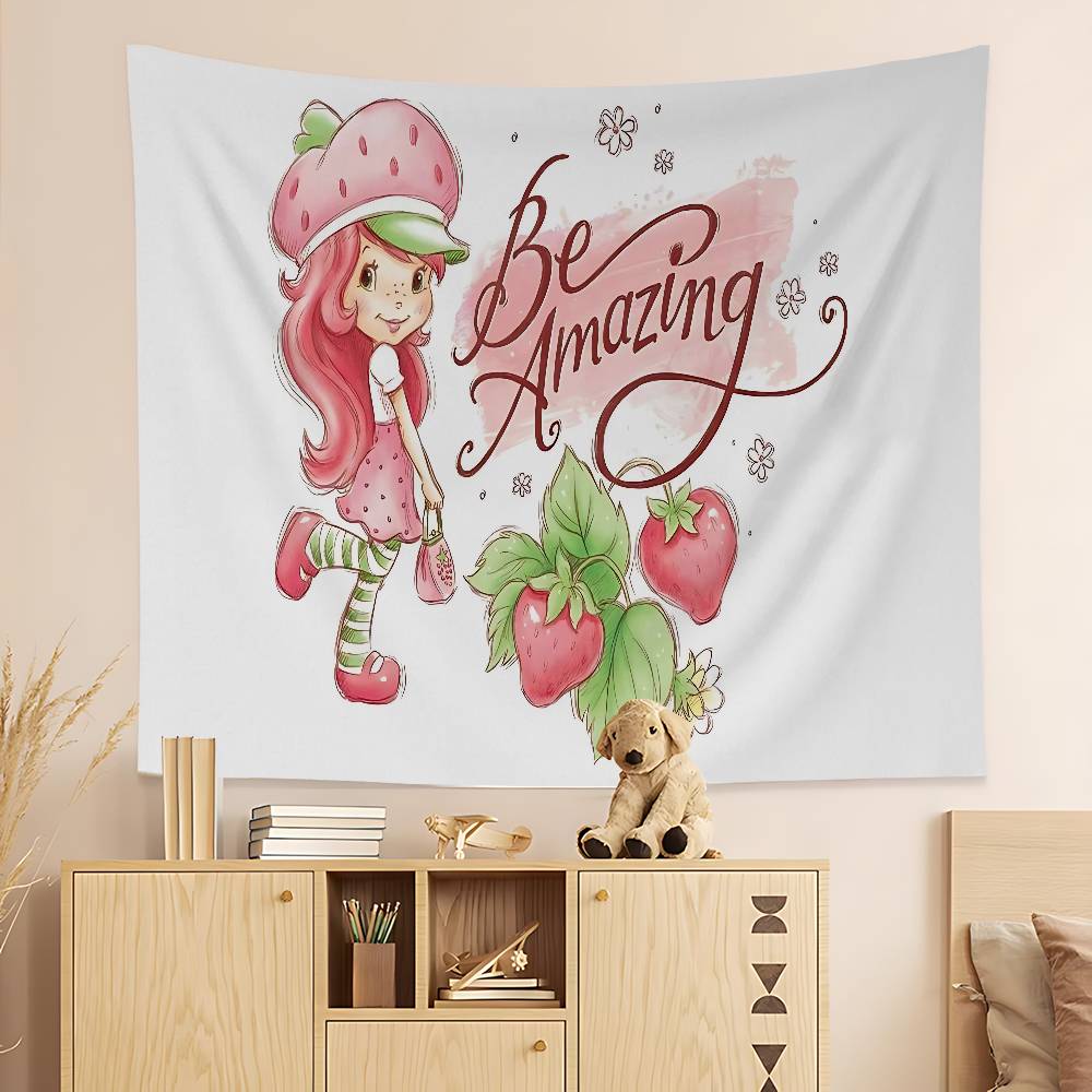 SStrawberryshortcake Girl Tapestry Art Printing Art Science Fiction Room Home Decor Wall Art Decor