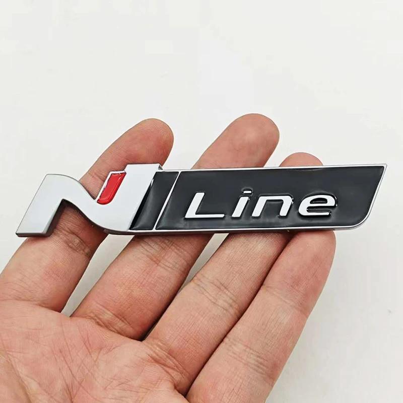 3D Metal Car Styling NLine Logo Rear Boot Trunk Emblem Badge Decal For Hyundai i20 i30 Sonata Kona Elantra Tuson Car Stickers zz2