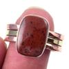 Кольцо из натурального красного дерева и обсидиана, двухцветное, из стерлингового серебра 925 пробы, размер 10 W1k91
