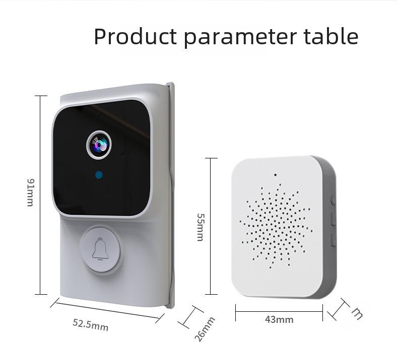 Умный видеодомофон, беспроводной дверной звонок с камерой WiFi, ночным видением HD, двусторонней аудиосвязью, датчиком движения, работающий от аккумуляторной батареи дверной звонок
