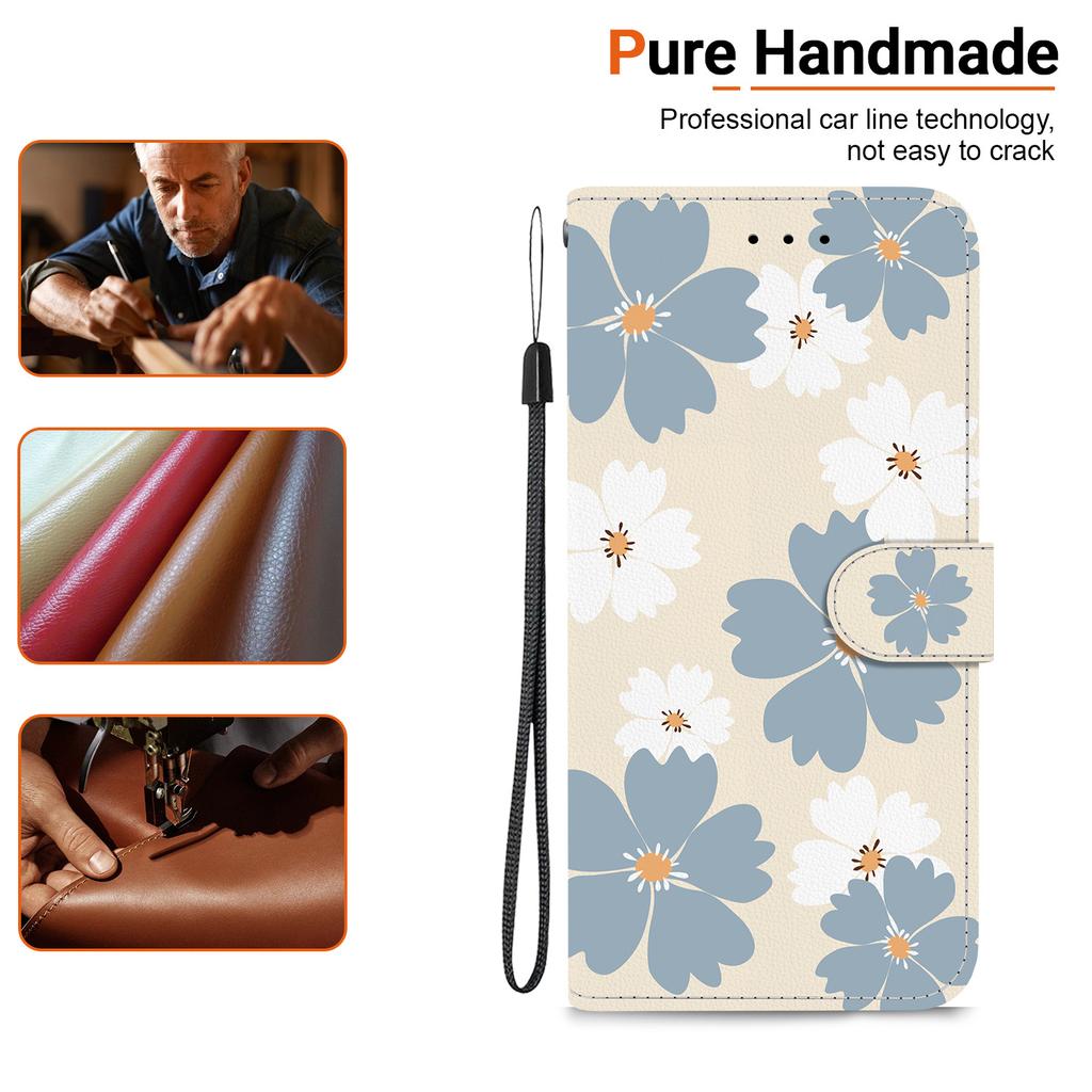 Для Xiaomi 15 Pro Чехол-кошелек с принтом, кожаная подставка, чехол для телефона с ремешком