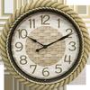12-дюймовые Имитация плетеного ротанга корпус Циферблат с римскими цифрами Ретро настенные часы Европейские и американские Ретро Модные настенные часы Кварцевые часы