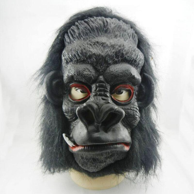 Funny gorilla latex mask showing two teeth