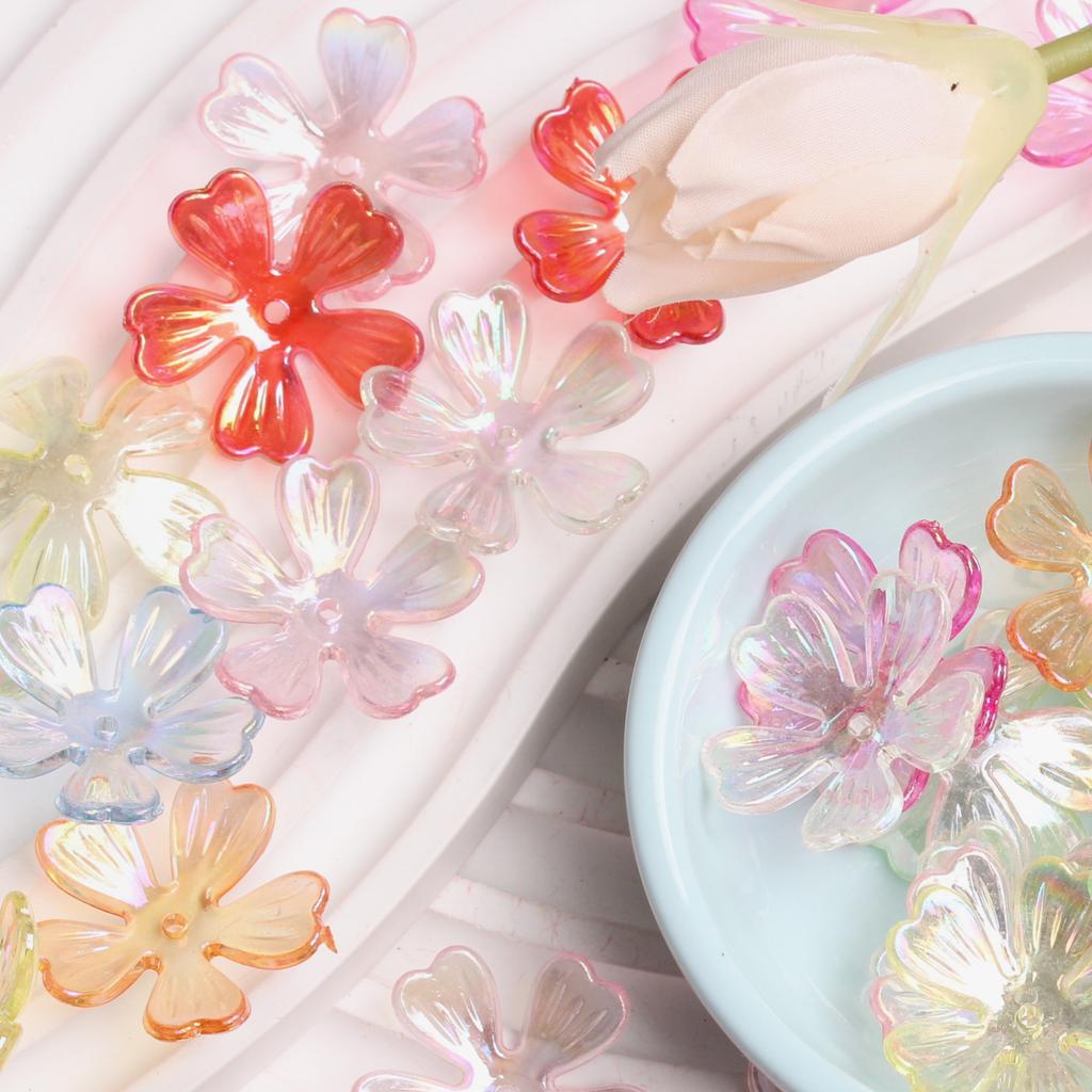 Home Party Supplies Flower Beads Women Jewelry Making 26.5mm DIY Beads Acrylic Necklace Pendant Flower Fashion