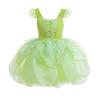 Halloween Children's Tinkerbell Luxury Skirt Elf Girl Green Fairy Skirt Christmas Dress Skirt
