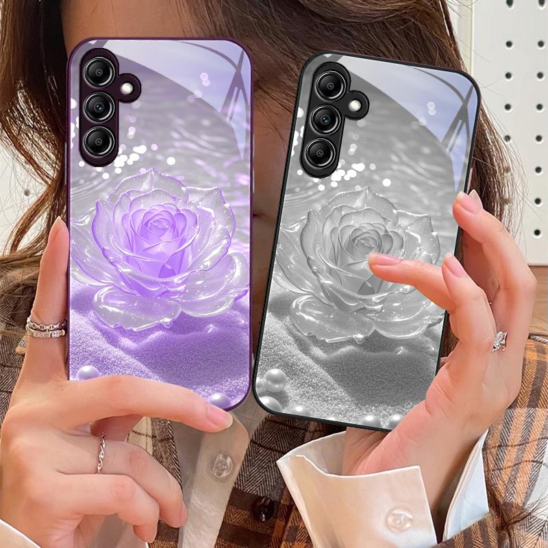 Градиентный Хрустальный Розовый Для Samsung A 73 72 71 A70 56 55 54 A53 52 A51 A50 42 A35 A34 33 32 31 26 25 24 23 22 30 стеклянный чехол для телефона