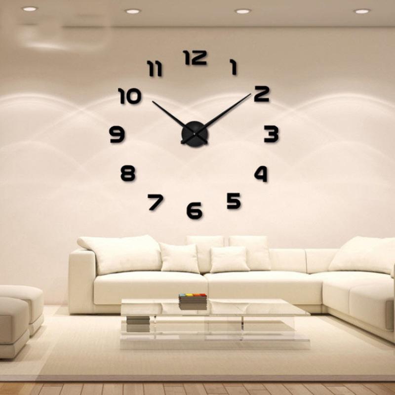 3D Big Size Wall Clock Mirror Sticker Diy Living Room Decor Meetting Room Wall Clock