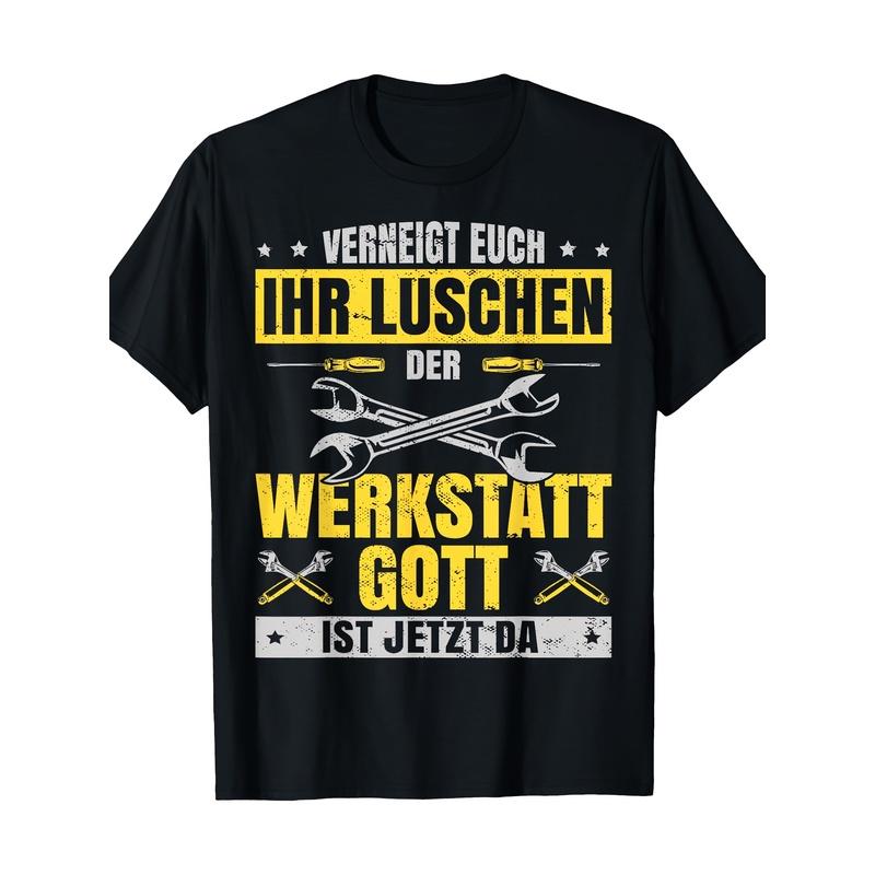 Men'S Automotive Mechanic Graphic T-Shirt - Heavy Machinery Design with Wrenches - Black Workwear Tee for Car Mechanics, DIY Enthusiasts -
