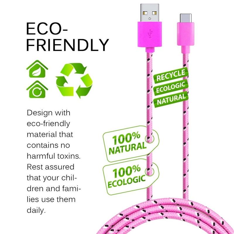 Быстрозарядный кабель USB A на Type C, 2A, нейлоновый, для передачи данных, зарядный провод, 1/2/3 метра, для Samsung Huawei Xiaomi Android, кабель USB C