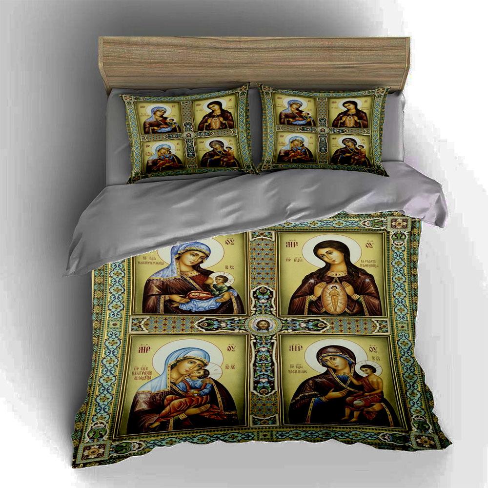 Religious iconography design. Bedding Duvet cover sets Duvet covers Pillowcases gifts (1 * Duvet Cover 2 * Pillowcases, without duvet insert)