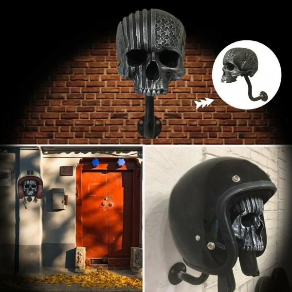 Motorcycle Skull Helmet Bracket Wall Mount Bicycle Baseball Rugby Funny Helmet Hanger