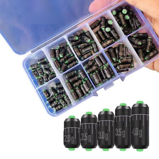 100 шт. Рыболовные грузила с угловым дизайном, легкие, с хорошей маскировкой, уникальные, в пластиковой коробке, снижают настороженность рыбы