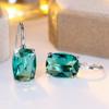 Модные серебряные цветные зеленые кристаллы кубического циркония висячие серьги для женщин роскошные свадебные украшения подарок