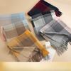 New Korean Style Fashionable Plaid Imitation Cashmere Scarf for Girls High End and Versatile Thickened and Warm Scarf