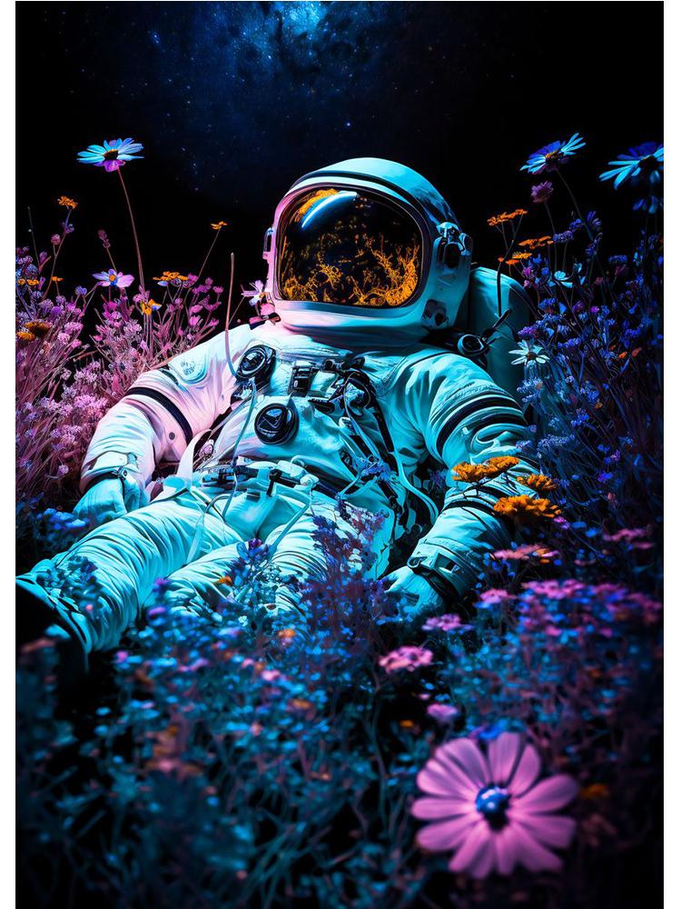 Colorful Space Astronaut Skating Play Guitar Canvas Painting Poster Print Abstract Wall Art For Living Room Home Decor Cuadros