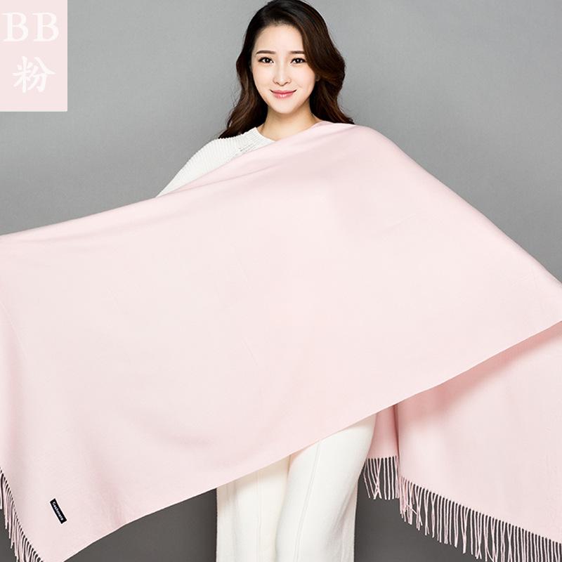70 * 200cm Autumn And Winter New Women'S Solid Color Versatile Simple Tassel Imitation Cashmere Mohair Scarf Warm Scarf Atmosphere Shawl