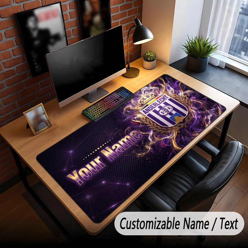 Large Mouse Pad Anderlecht FC logo Print Custom Name Text Desk Mat for Office Gaming