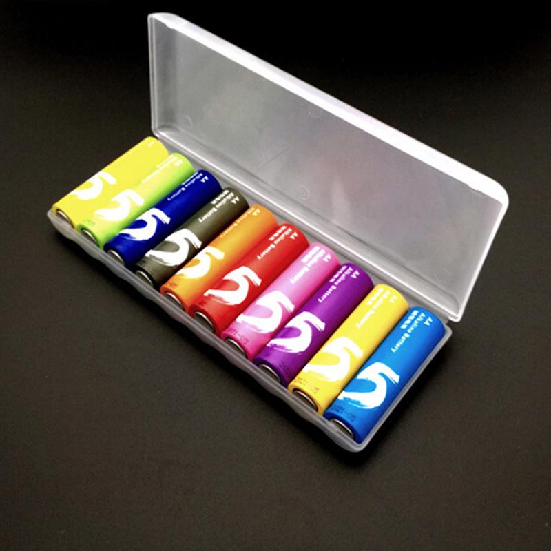 Portable Plastic Battery Case Cover Holder Storage Box For 10Pcs Aa Batteries