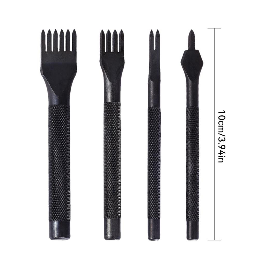 4PCS Hole Punches High Carbon Steel Hollow Punching Tool Smooth Sturdy Leather Craft Tools Working Adult Woman