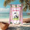 Custom Name Ultra-Soft Beach Towel with Animals Theme,Ideal for Pool - Camping, Diving - Perfect Travel Essential, Vibrant Beach Towel.