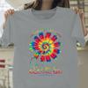 Пусть будет цвет Подсолнух Принт Футболка Женская Короткий Рукав Круглый Вырез Свободная Футболка Женская Повседневная Футболка Топы Camisetas Mujer