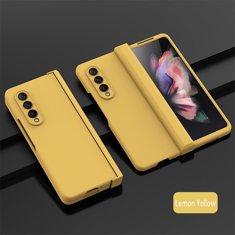 Ультратонкий складной противоударный чехол для Samsung Galaxy Z Fold 4 6 Fold4 Fold3 Fold 5 360 Полная защита Карамельный цвет Твердый чехол