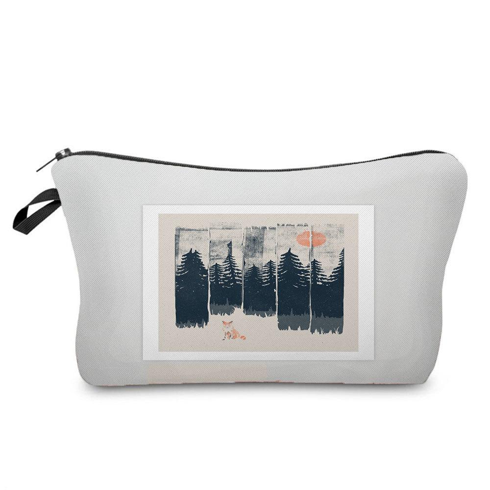 Women Flower Print Cosmetic Bag Toiletries Organize Travel Storage Case 6669