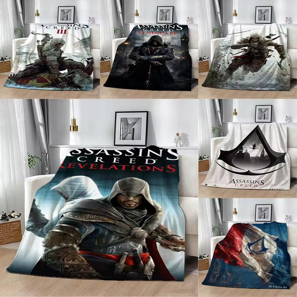 A-Assassins C-Creed 2026 Классическая игра Фланелевое одеяло Мягкий плед Искусство для домашнего декора Спальня Кровать Диван Пикник Подарки для фанатов